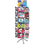 Black 72-Peg 4-Panel Balloon Floor Spinner Rack