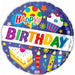 Happy Birthday Cake & Candles 18-Inch Foil Balloon