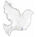 Pearl White Dove 34-Inch Holographic Foil Balloon