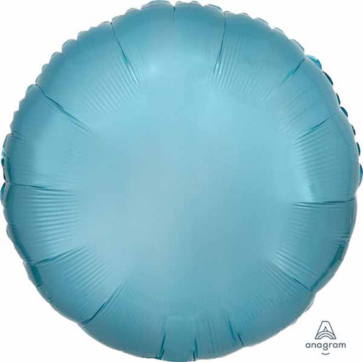 18-Inch Pearl Pastel Blue Round Foil Balloon