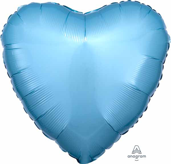 18" Pearl Pastel Blue Heart Foil Balloon