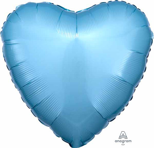 18-Inch Pearl Pastel Blue Heart Foil Balloon
