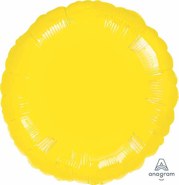 18" Metallic Yellow Round Foil Balloon