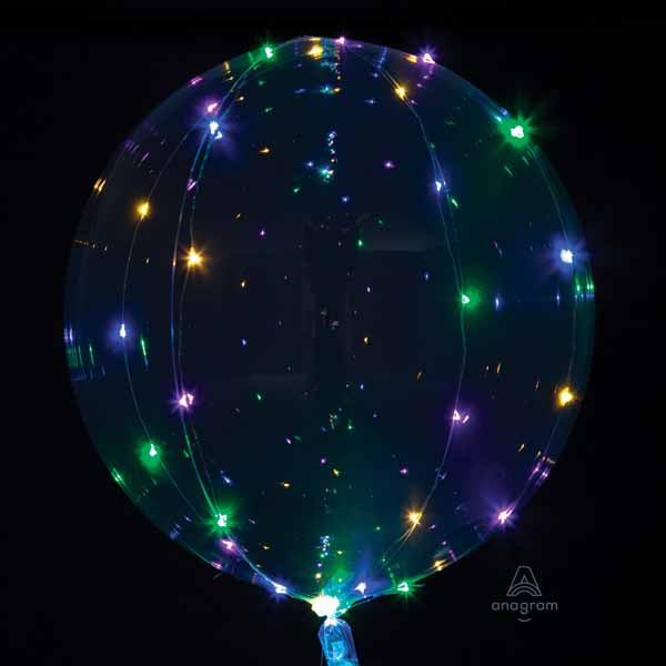 Crystal Clearz 18-Inch Clear Balloon with Multicolor LED Lights
