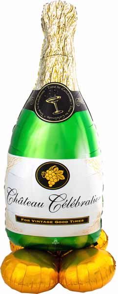 60 Inch Bubbly Wine Bottle AirLoonz Foil Balloon