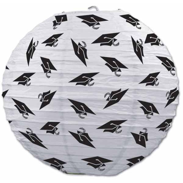 GRAD CAP PAPER LANTERNS 3/PK 9 ½"