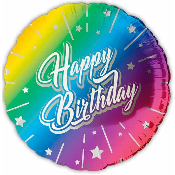Happy Birthday Burst 18-Inch Foil Balloon