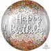 Happy Birthday Sequins Clear Orbz Balloon, 16 Inch