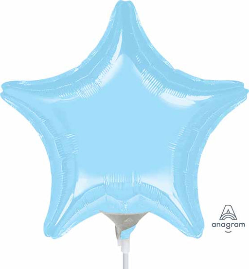 Pearl Pastel Blue Star Foil Balloon, 9 Inch