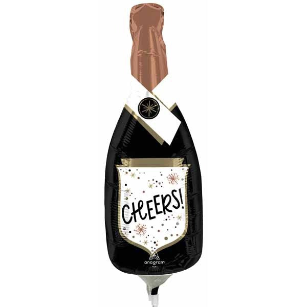 Cheers Bubbly Bottle Mini Foil Balloon