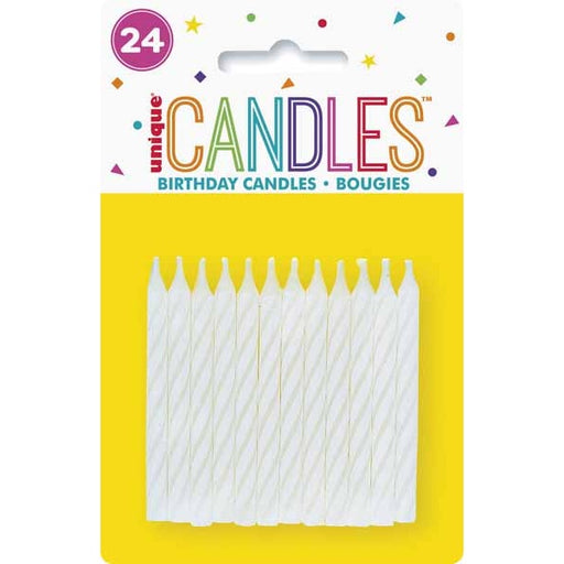 White Spiral Cake Candles
