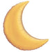 Gold Crescent Moon Foil Balloon, 35 Inch