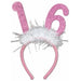 Sweet 16 Glittered Bopper Headband with Marabou