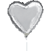 9-Inch Silver Heart Foil Balloon