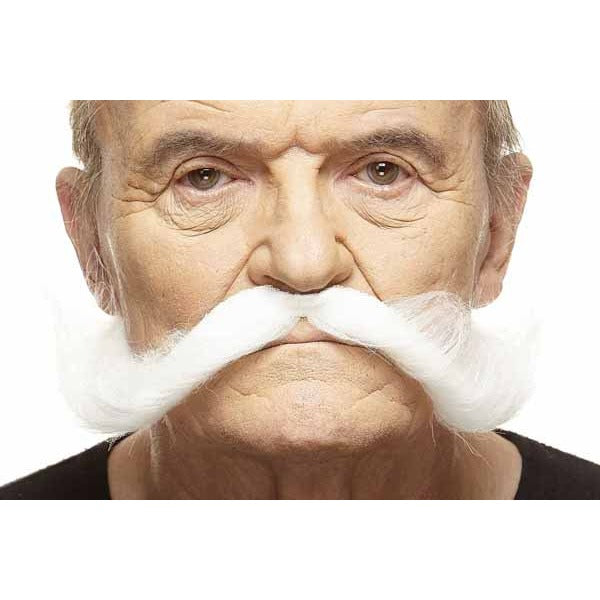 Oversized White Costume Moustache, 32 cm x 8 cm
