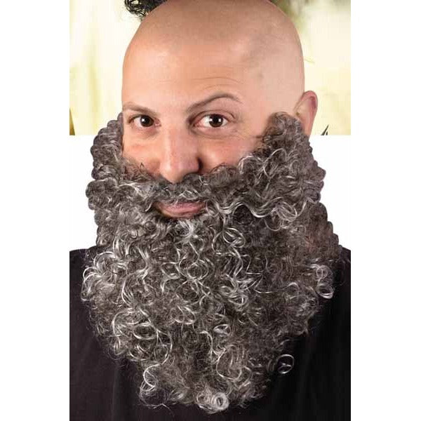Big & Curly Grey Costume Beard