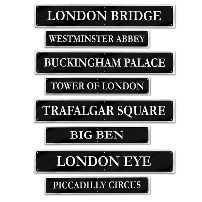 British Street Sign Cutouts, 4 Pack
