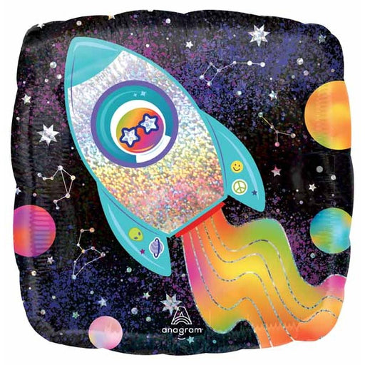 Outer Space 18-Inch Square Holographic Foil Balloon