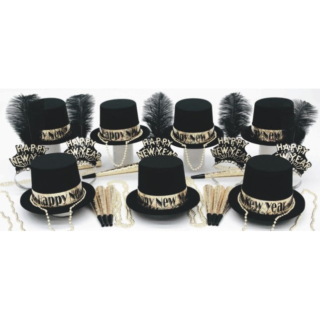 Gold Glitz New Year's Party Kit for 50 Guests