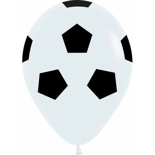 Sempertex White Soccer Print 11-Inch Latex Balloons, 50 Count