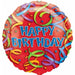 Happy Birthday Streamers 18 Inch Foil Balloon