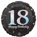 Sparkling 18th Birthday Round Foil Balloon, 18 Inch