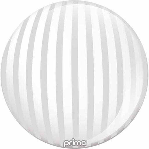 Prima Silver Stripe 20" Sphere Balloon