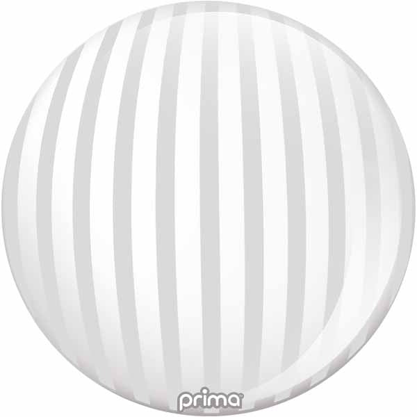 Prima Silver Stripe 20" Sphere Balloon