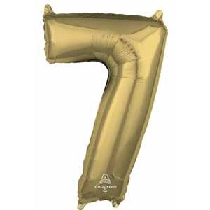 26-Inch White Gold Number 7 Balloon