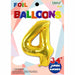 34-Inch Gold Number 4 Foil Balloon