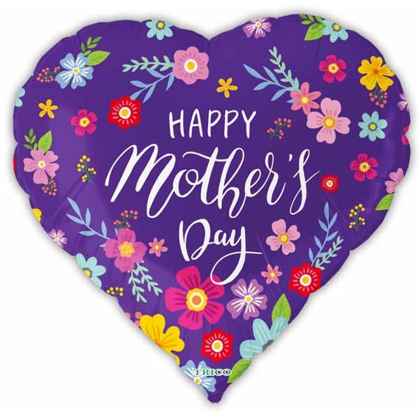 Purple Heart Mother's Day Foil Balloon, 18 Inch