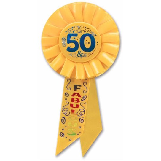 50 & Fabulous 50th Birthday Rosette