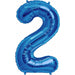 34 Inch Blue Number 2 Balloon