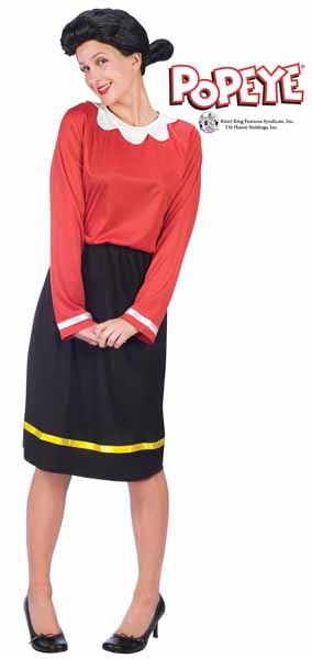 Olive Oyl Adult Costume with Wig, Medium/Large