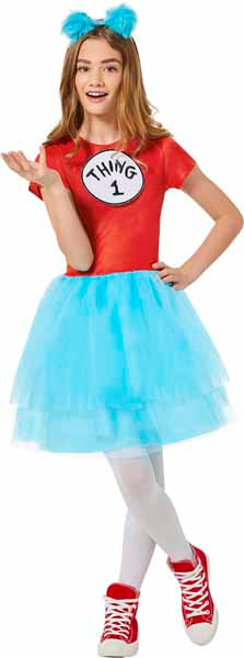 Dr. Seuss Thing Costume Dress, Youth Medium