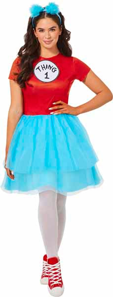 Dr. Seuss Thing Costume Dress, Adult Large