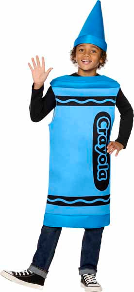 Crayola Blue Crayon Child Costume with Hat, One Size