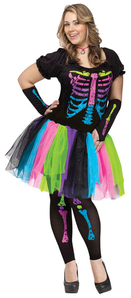 Funky Punk Bones Plus Size Costume, 16W to 20W