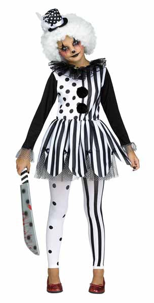 Killer Clown Costume, Child Large (12-14)