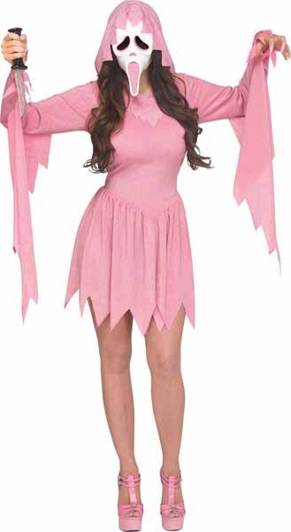 Pink Glitter Ghost Face Adult Costume, Large (10/14)
