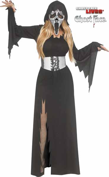 Ghost Face Mirror Bling Adult Costume, Small/Medium