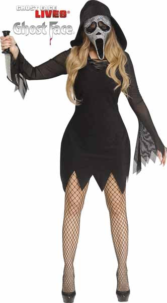 Deluxe Bling Ghost Face Adult Costume, M/L
