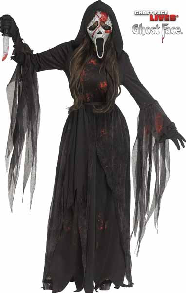 Bloody Bling Ghost Face Adult Costume, Medium/Large 10-14