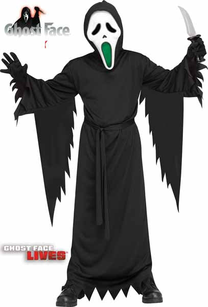 Ghost Face Light-Up Fade Mouth Child Costume, Large 12/14