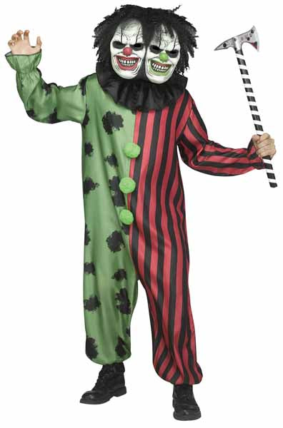 Two Headed Clown Adult Costume