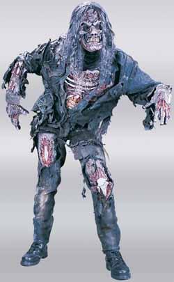 Complete Zombie Teen Costume with Mask and Gloves