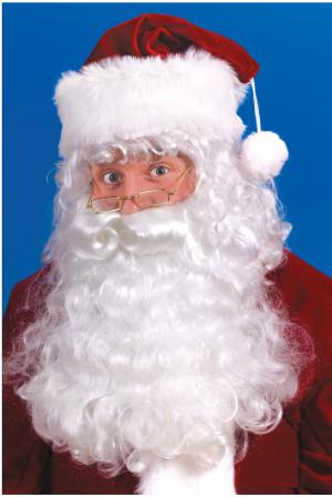 Santa Wig and Beard Set with Mustache and Eyebrows