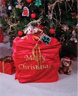 Deluxe Red Velvet Santa Sack, 30 x 36 Inches