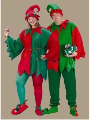 Adult Unisex Plus Size Christmas Elf Costume