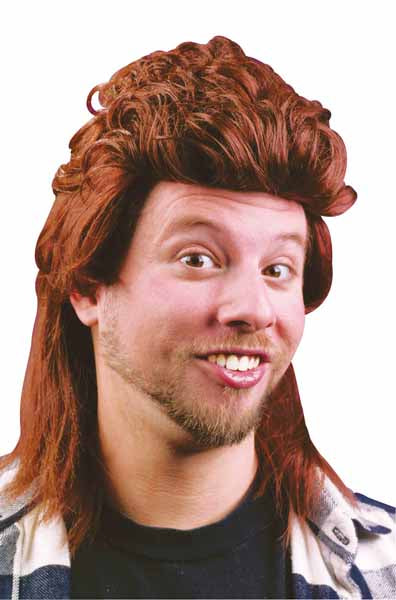 Brown Mullet Costume Wig